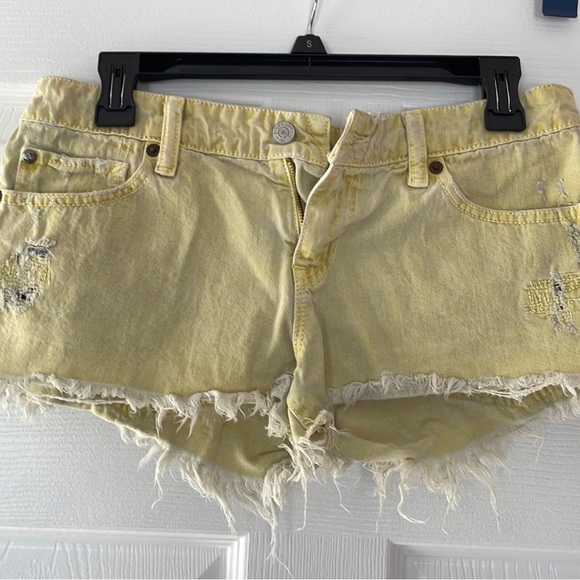Aurora Denim Shorts- Yellow